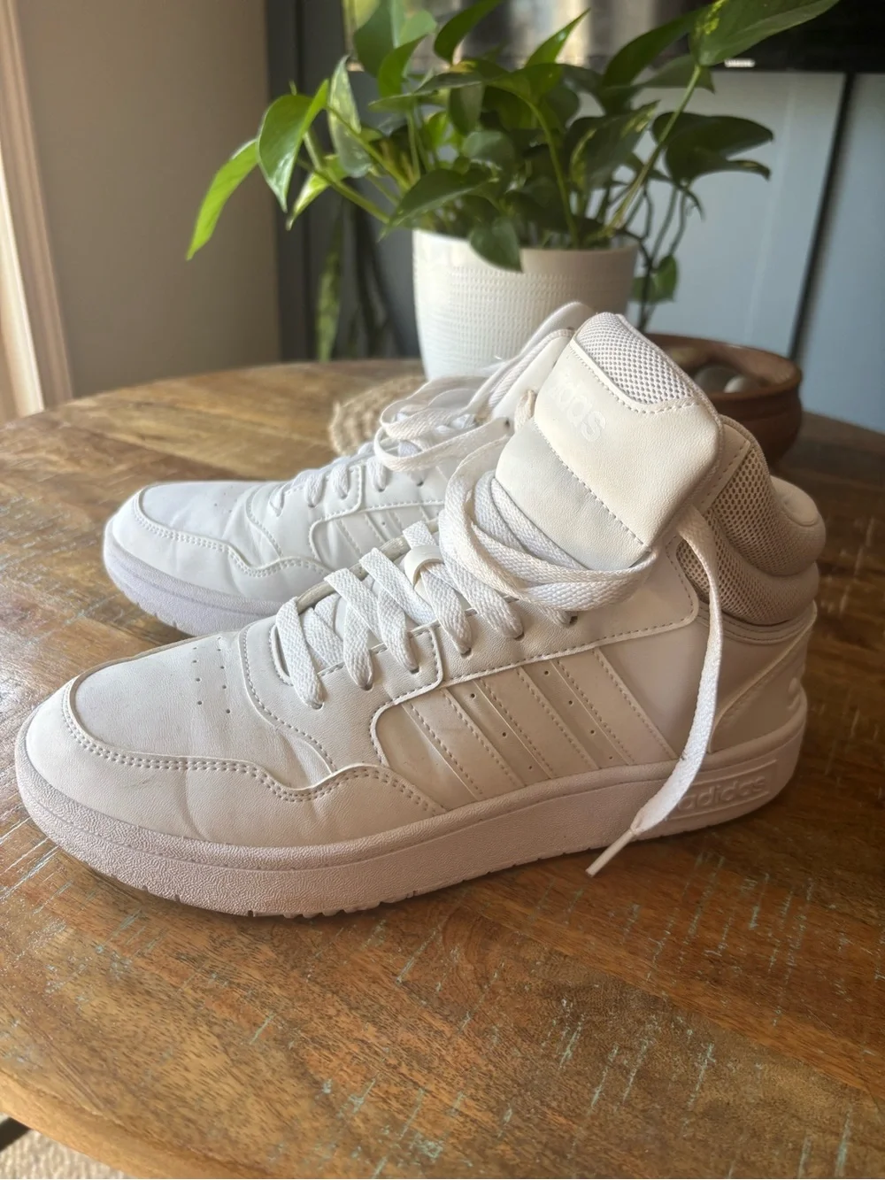 adidas Hoops 3 Mid Sneakers – White – Women’s 8.5